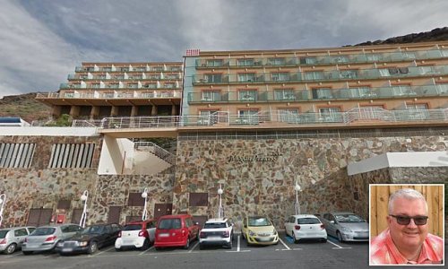 British couple's 'miracle' escape as two-ton BOULDER crashes through their Canary Islands hotel roof just YARDS from where they were sleeping