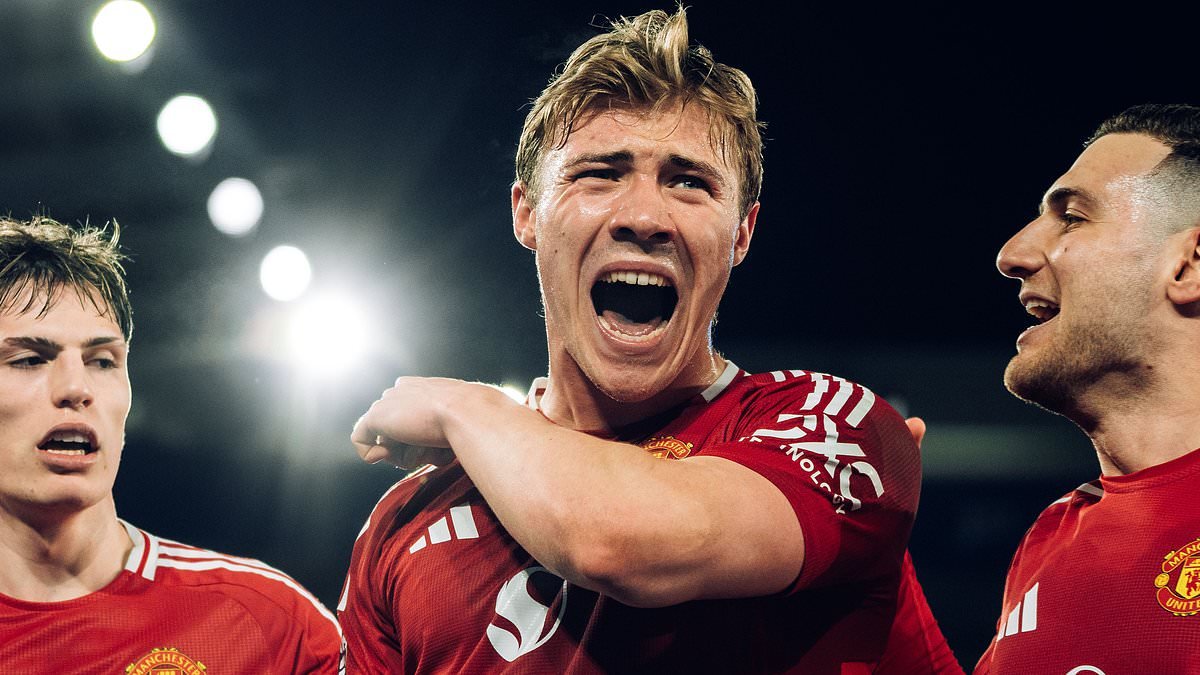 Ruben Amorim heaps praise on Rasmus Hojlund after goal-shy striker ends scoring drought with tidy finish against Leicester... and admits it's a 'shame' momentum is forced to stop due to the international break