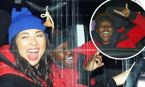 Strictly's Nicola Adams and pro Katya Jones put on a VERY giddy display as they leave rehearsals