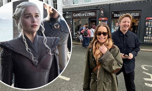 A Song of Fire and Ice cream! Emilia Clarke poses for playful snap outside gelato parlour named Game of Cones