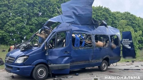 Putin marks end of peace talks by killing nine Ukrainian civilians in drone strike on minibus - as Trump still insists Russian strongman is 'tired' of war