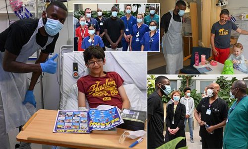 Real Madrid bound Antonio Rudiger bids farewell to staff and patients at Chelsea and Westminster hospital... as the defender looks set to bring his five year stay at Stamford Bridge to an end