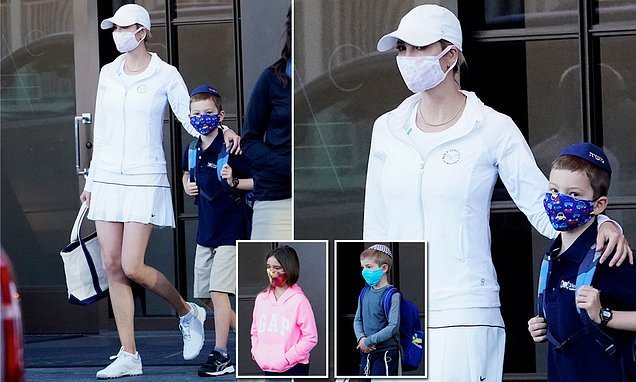 Ready to hit the courts! Ivanka Trump bares her legs in Mar-a-Lago tennis whites and sporty sneakers as she takes her kids to school in Miami