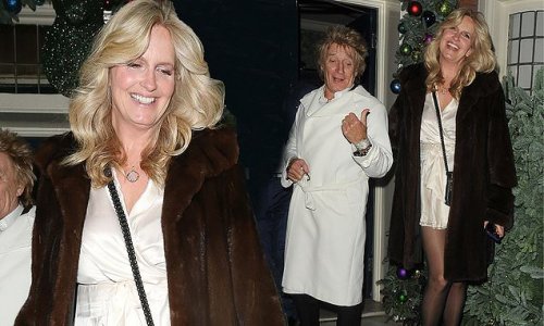 Hot Legs Penny Lancaster Flashes Her Very Long Limbs In A Silk Mini Dress And Fur Coat As She