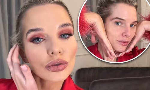 'Valentine's glam': Newly-single Helen Flanagan stuns as she shows off her incredible makeup transformation - after showing off the results of her breast augmentation