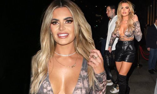 Megan Barton Hanson puts on a VERY busty display in a plunging top