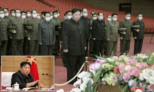 Kim Jong Un claims he has helped workers 'rise like a phoenix' by giving them his own personal medical supplies in fight against Covid as North Korea admits 220,000 case