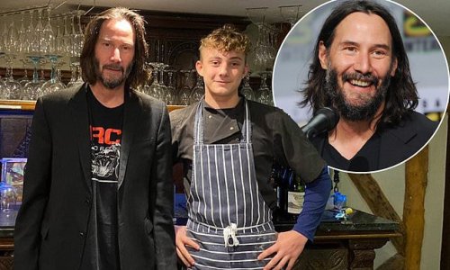 'Our cook looked like he was going to pass out!' Keanu Reeves makes surprise visit to Hertfordshire pub as he poses with staff