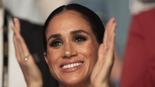 Meghan Markle ditches the beige looks for £830 green Cult Gaia dress with £530 Aquazzura heels for...