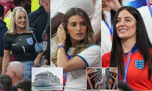 England's Wags 'rack up £20,000 bar bill as they party until 2am with £250-a-bottle champagne and cocktails and belt out karaoke hits' on their £1billion World Cup super cruise liner