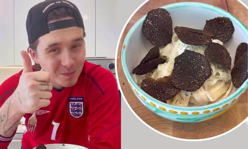 'No such thing as too much truffle!': 'Out of touch' Brooklyn Beckham is slammed for using lavish ingredient to make tagliatelle in new cookery video