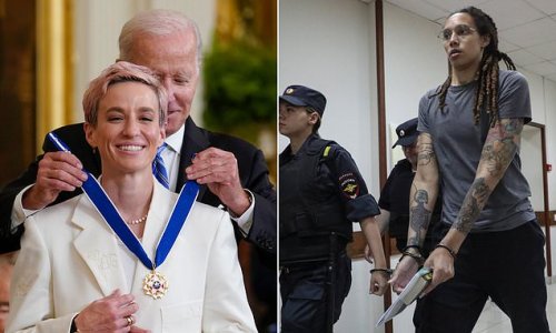 REVEALED: Megan Rapinoe 'told Joe Biden to do MORE to free Brittney Griner' when he phoned her with the news she was going to be awarded the Presidential Medal of Freedom