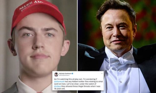 Nicholas Sandmann, 20, asks Elon Musk to release 'hidden' Twitter files on death threats against him when he was a teen after viral video showed him smiling while standing face-to-face with a Native American man