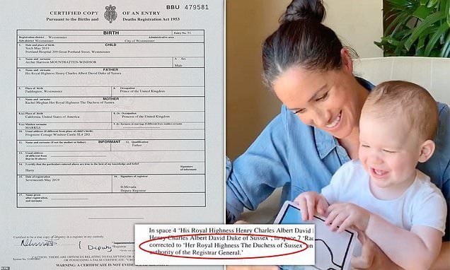 Buckingham Palace DENIES Meghan's claim that royal officials 'dictated' her name change on Archie's birth certificate - hinting details were 'lost in translation' by her US-based PR team