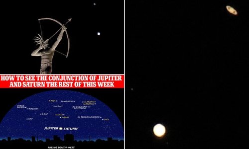 Getting together: Saturn and Jupiter converge in the sky to form 'Star of Bethlehem' as planets appear closer than at any other time in last 800 years