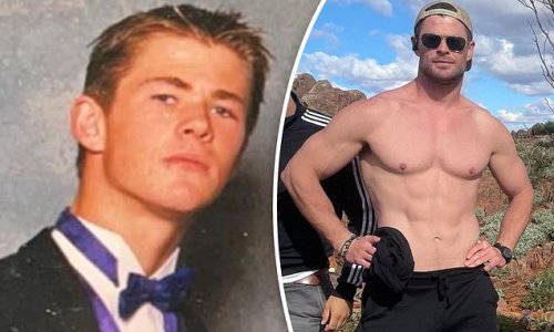 Thor like you have NEVER seen him before: Embarrassing school formal photo of Chris Hemsworth shows Hollywood hunk with acne and daggy hair