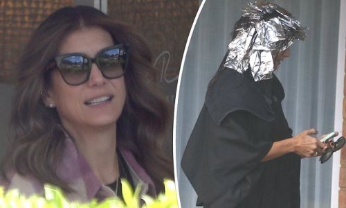 Grey's Anatomy star Kate Walsh gets her hair dyed at a salon in Perth