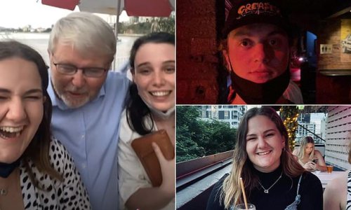 Bizarre moment Kevin Rudd calls a young woman a 'serious sheila'