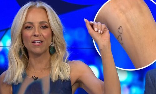 Carrie Bickmore shows off her fresh tattoo on The Project - after