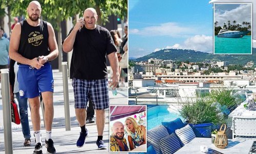 Living it BARGE! Tyson Fury and wife Paris swap their £18,000-a-night superyacht on French Riviera for luxury five-star Hotel Boscolo to round off Cannes holiday