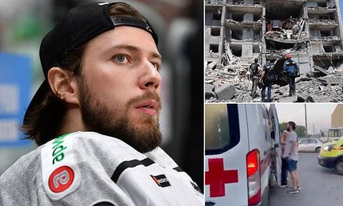 Moment Russian ice hockey star Ivan Fedotov is forcibly enlisted in the Russian army and dragged off to fight in Ukraine after signing $1.1million deal with NHL team the Philadelphia Flyers