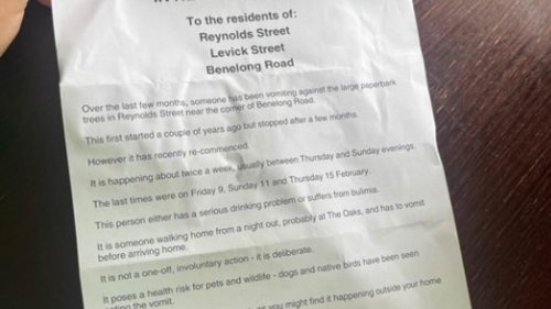 Residents in exclusive Sydney suburb are infuriated by 'disgusting' act by a stranger - and claim it...