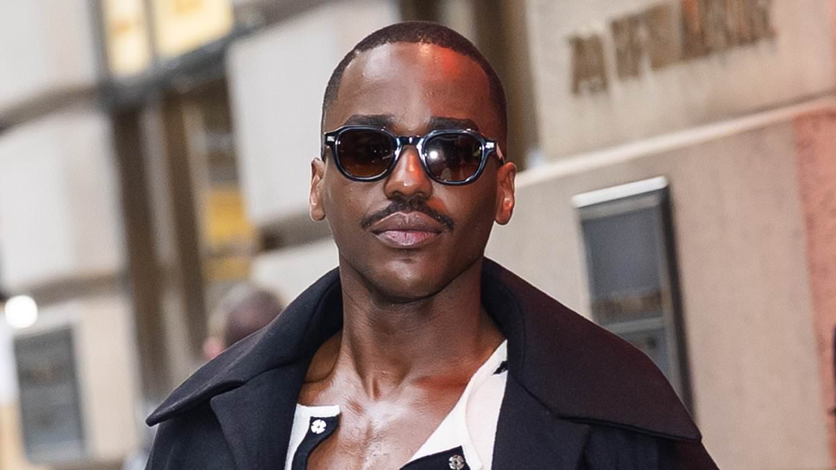 Ncuti Gatwa shrugs off rumours he is on the verge of quitting Doctor Who as he steps out in Midtown New York ahead of the next series' launch