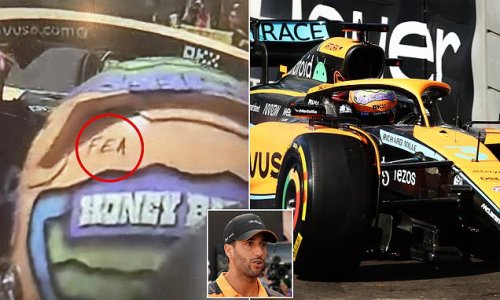 Speculation Daniel Ricciardo's 'F.E.A.' message on his helmet has a VERY pointed meaning as Aussie's struggles intensify after he qualifies 14th at Monaco Grand Prix
