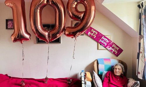 Great-grandmother celebrates 109th birthday and says her secret is to 'be stubborn and keep going'