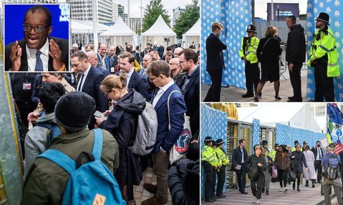 Tory conference is locked down over 'potential security alert' moments before Kwasi Kwarteng's speech