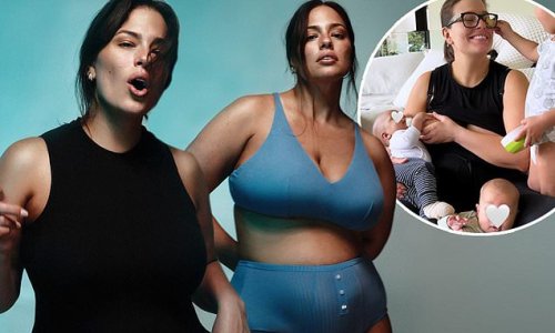 Ashley Graham enlists husband Justin Earvin to shoot her Knix lingerie campaign... and talks 'organized chaos' of raising three children