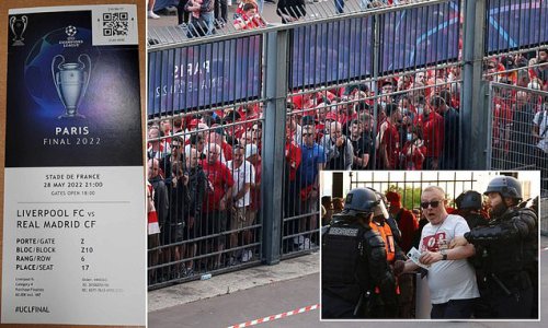 Paris police publish pictures of FAKE tickets that they claim caused chaos at Champions League final as French minister blames 'thousands of Liverpool fans with counterfeits' who 'forced entry and assaulted stewards'