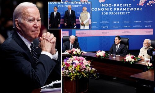 Biden unveils new economic pact in Tokyo with 12 Asian nations but NOT Taiwan - as Japanese PM repeatedly calls for the U.S. to rejoin the TPP trade deal Trump scrapped