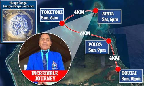 Brave Tongan swept out to sea in tsunami swam for 28 HOURS to safety