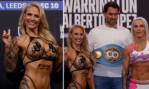 Ebanie Bridges stuns fans as Australian boxing star hits the scales wearing SEE-THROUGH lingerie ahead of grudge match with Shannon O'Connell