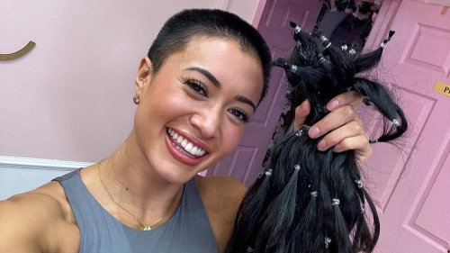 Love Island star Kaz Crossley says she 'feels like a boy' after shaving her head for children's hair...
