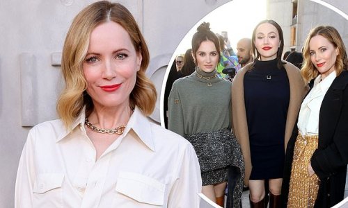 Maude And Iris Apatow Join Their Mom Leslie Mann For The Louis Vuitton  Resort Show