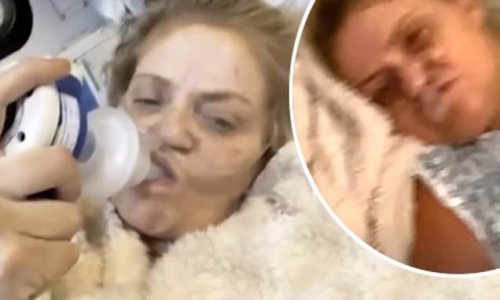 'I was hours away from a cardiac arrest': Danniella Westbrook claims she has 'Strep A' as she shares image from hospital bed and thanks medics for 'saving her life'