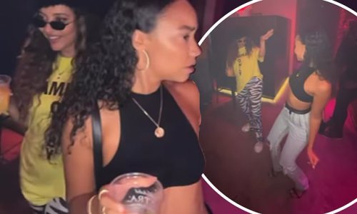 Leigh-Anne Pinnock reunites with her Little Mix bandmate Jade Thirlwall as they dance to their hit song Confetti during a night out in LA - nine months after the band's split