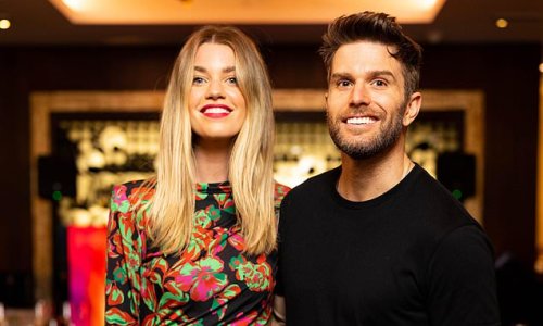 Joel Dommett and glam wife Hannah Cooper visit art show in London