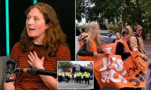 Moment Just Stop Oil fanatic admits she'd 'understand' if her own MOTHER was stopped from getting to hospital by eco clowns blocking the roads - as mob cause chaos in London