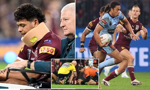 Selwyn Cobbo ignites Origin fuse early by branding Jarome Luai a GRUB after Blues villain stood over the unconscious Broncos winger and taunted him