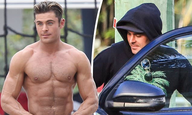 From beefcake to boho! Zac Efron looks very different to his Hollywood heartthrob days as covers up his famous physique in Byron Bay