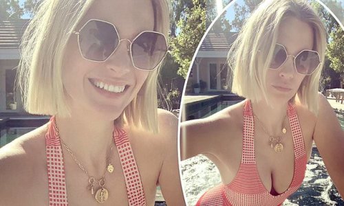 January Jones longs for snow as she rocks another sexy swimsuit in red
