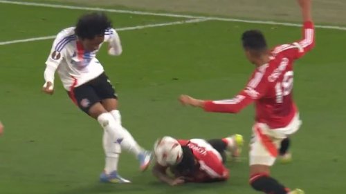 Leny Yoro tackles with his HEAD as Man United star channels his inner Phil Jones and John Terry - leaving Rio Ferdinand in awe of his bravery