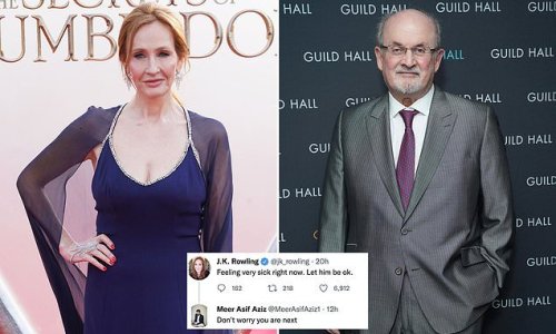Police drop probe into social media troll who warned JK Rowling 'you're next' in response to her support for stabbed author Salman Rushdie - after it emerged Twitter user lives outside UK