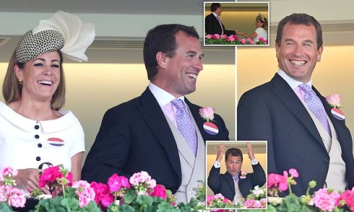 Peter Phillips looks cheerful with Natalie Pinkham at Royal Ascot