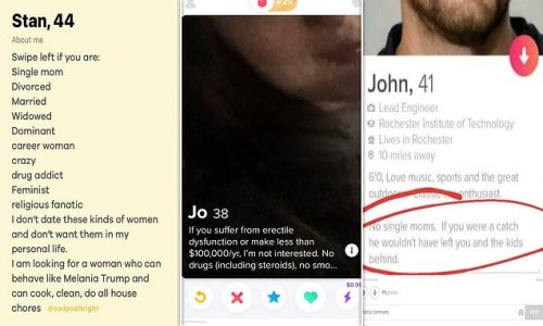 No wonder they're still single! Dating app users share the MOST ridiculous demands they've seen - from a man who won't date 'curvy women' to one who wants 'his own Melania Trump to do the cooking'