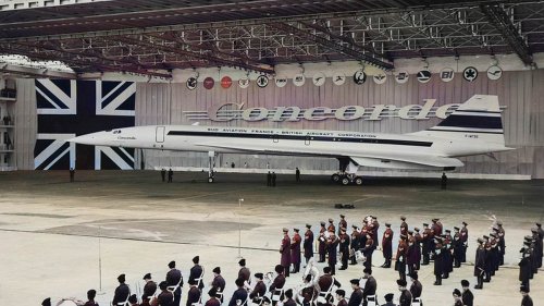 Birth of a legend: Fascinating colourised photos released of Concorde being built and unveiled to...