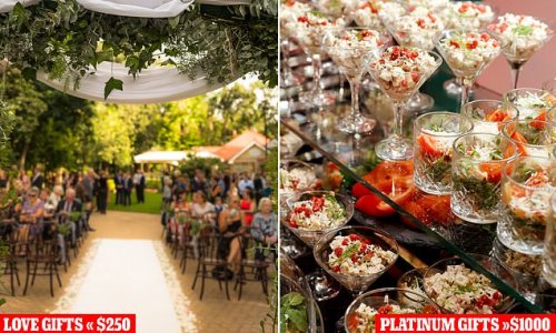 Bride and groom under fire for matching wedding gift spend with meals
